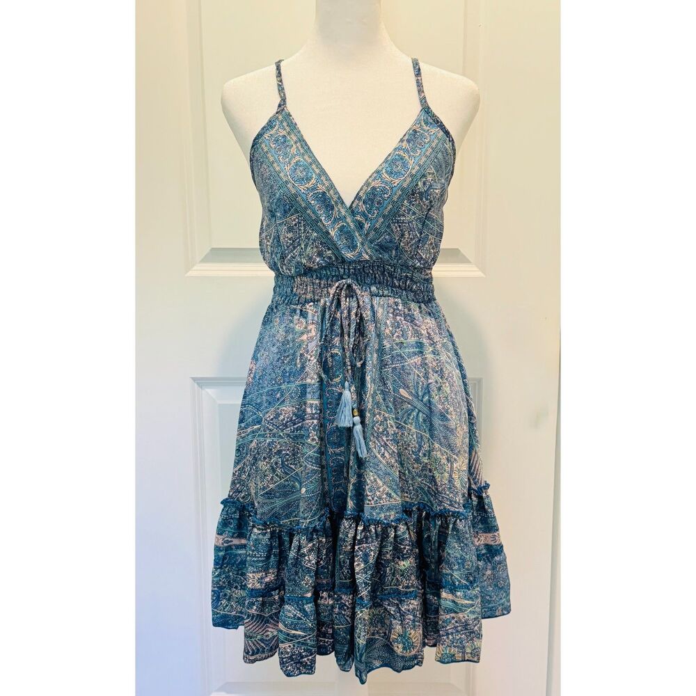 NWT Karma Highway boho print halter mini dress OS